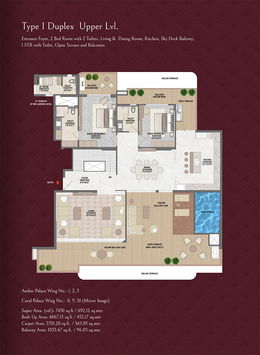 4 BHK Floor Size